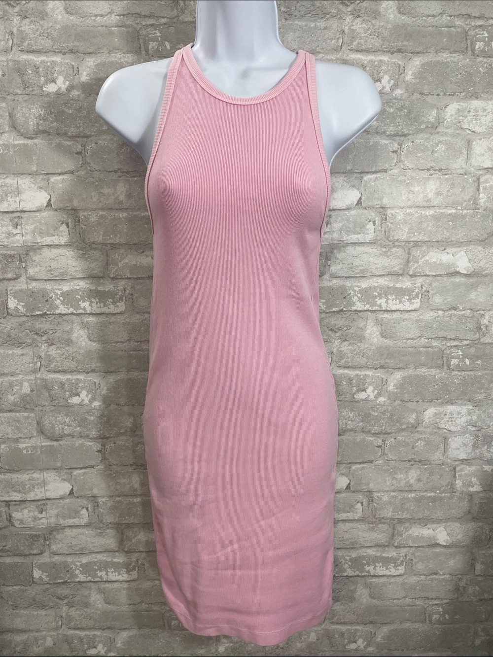 Old Navy Pink Ribbed Halter Midi Dress
